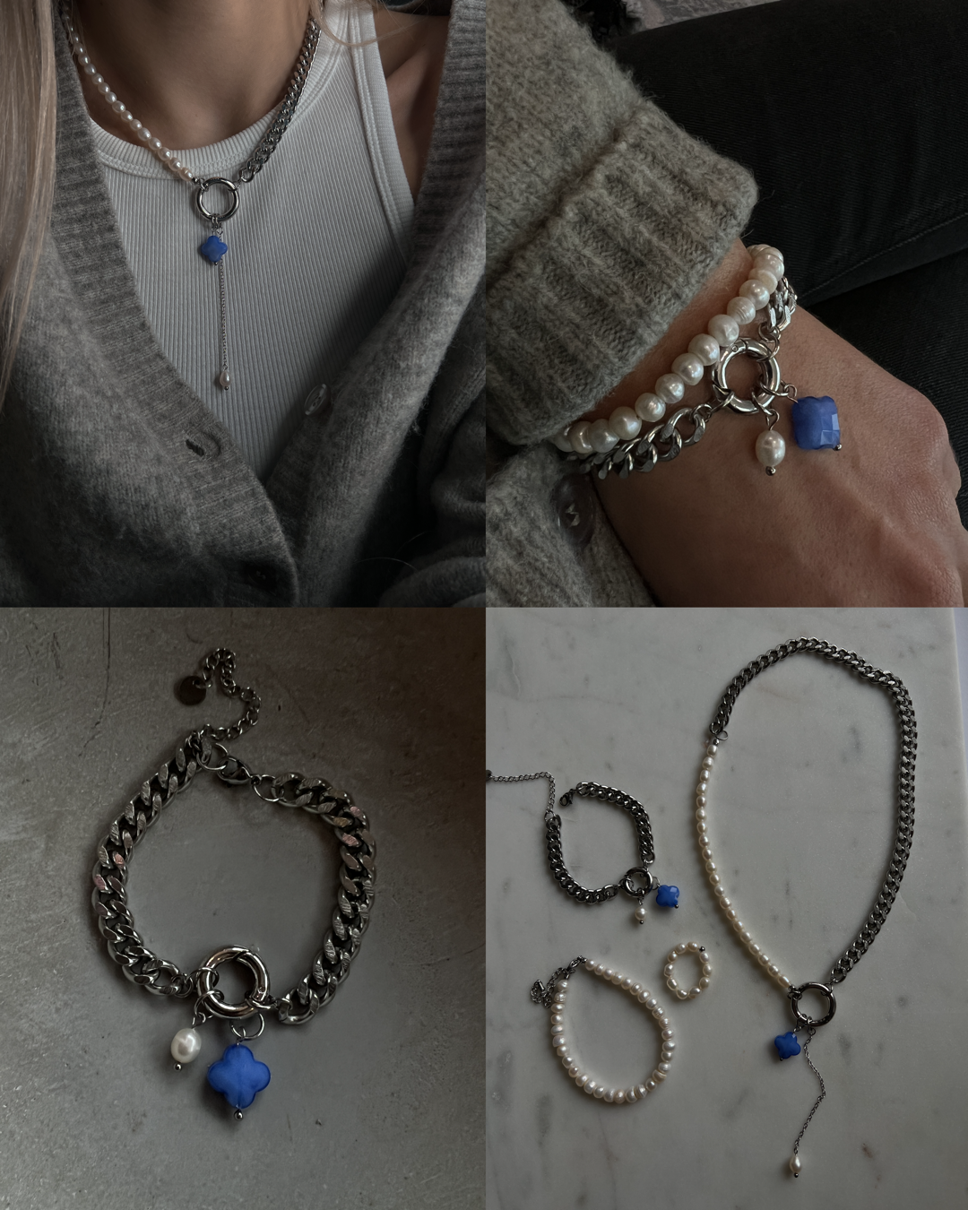 Anhänger Kleeblatt, Glas - miamojewelry