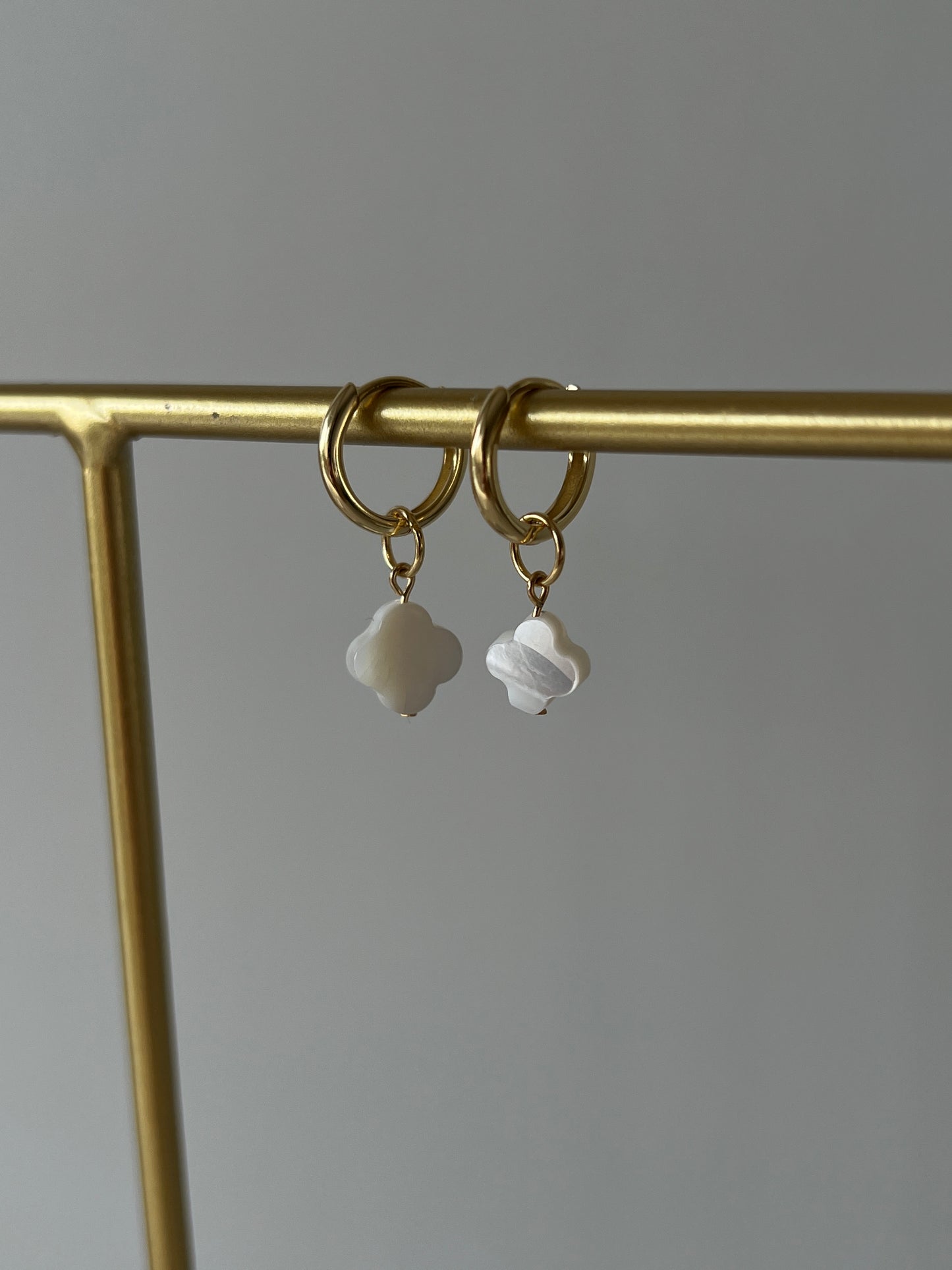 Anhänger Kleeblatt, Perlmutt, L - miamojewelry