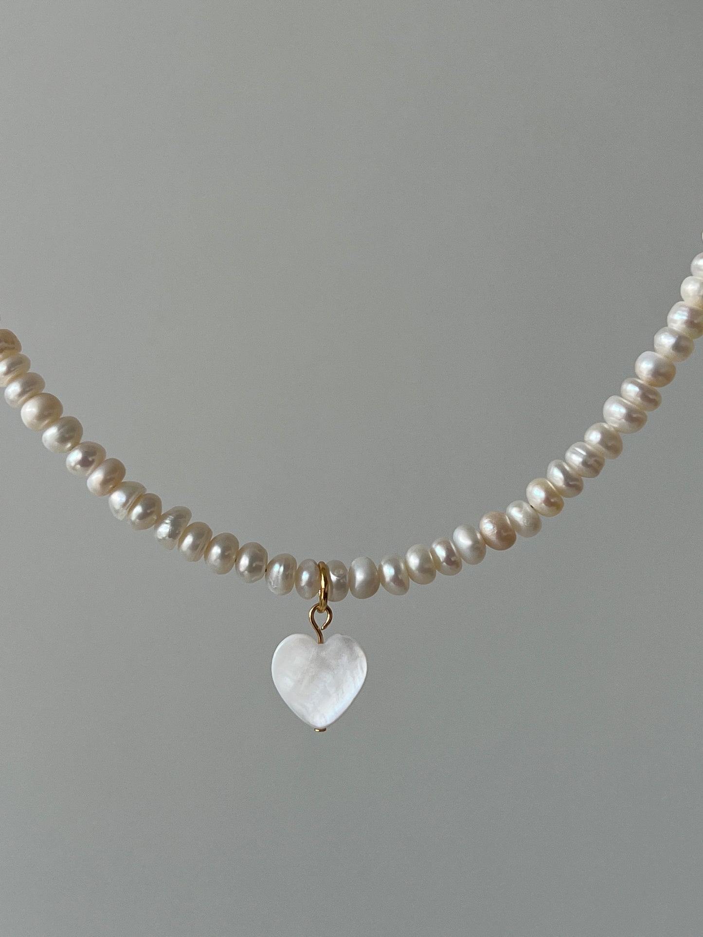 Anhänger Herz, Perlmutt, L - miamojewelry