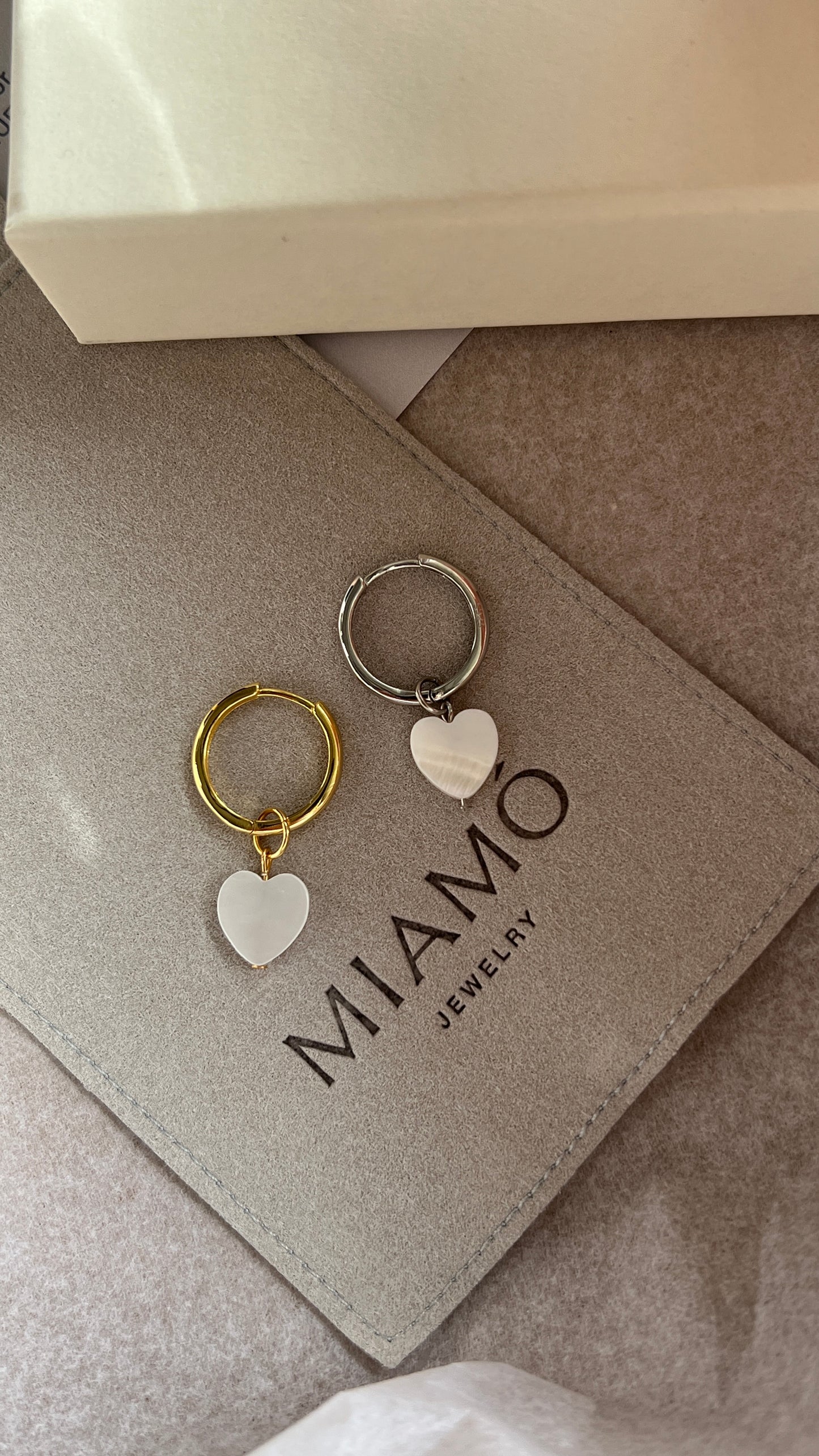 Anhänger Herz, Perlmutt, L - miamojewelry