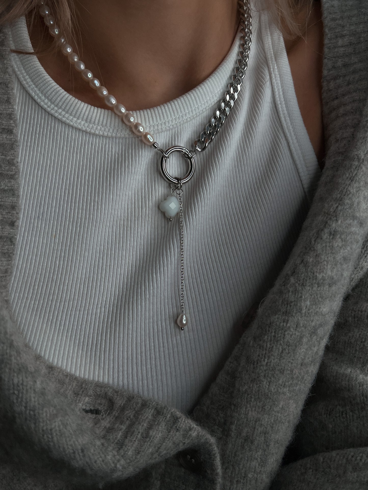 Anhänger Kleeblatt, Glas - miamojewelry