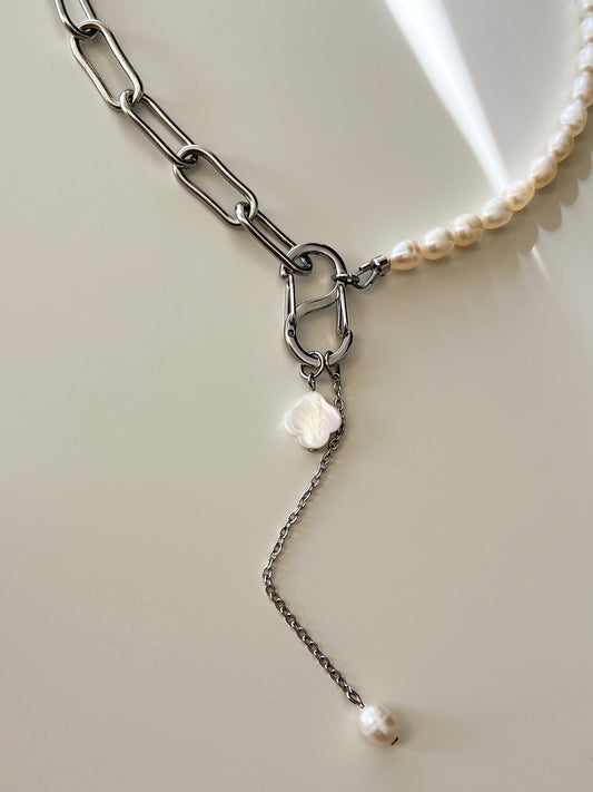 Anhänger Kleeblatt, Perlmutt, L - miamojewelry