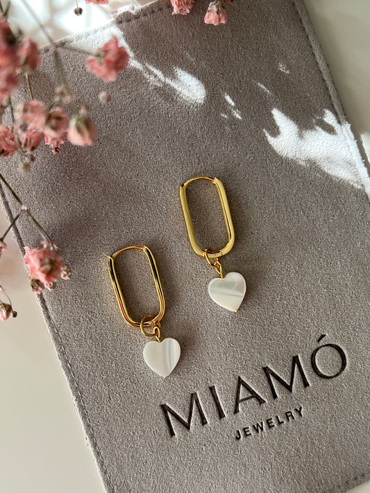 Anhänger Herz, Perlmutt, M - miamojewelry