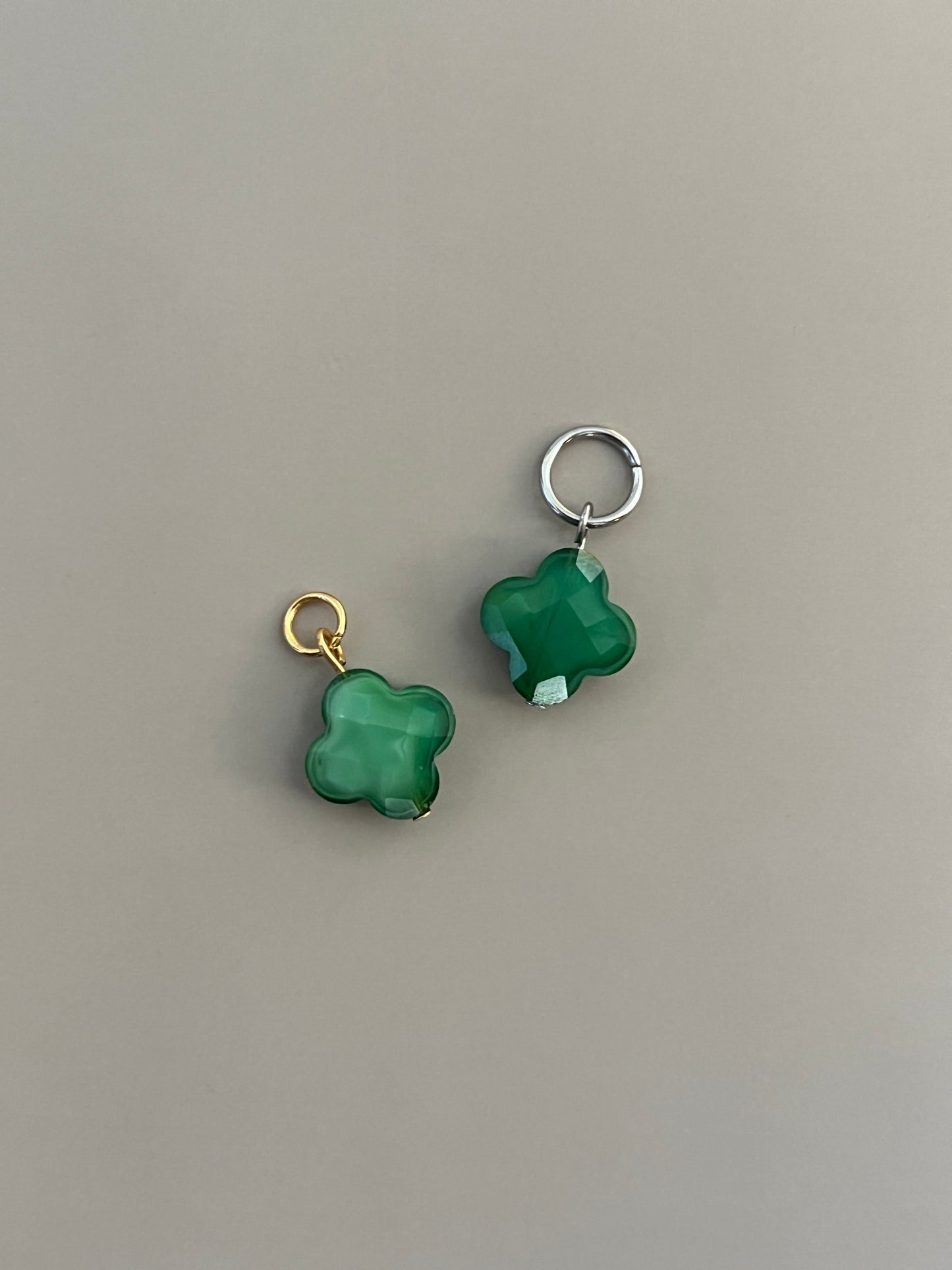 Anhänger Kleeblatt, Glas - miamojewelry