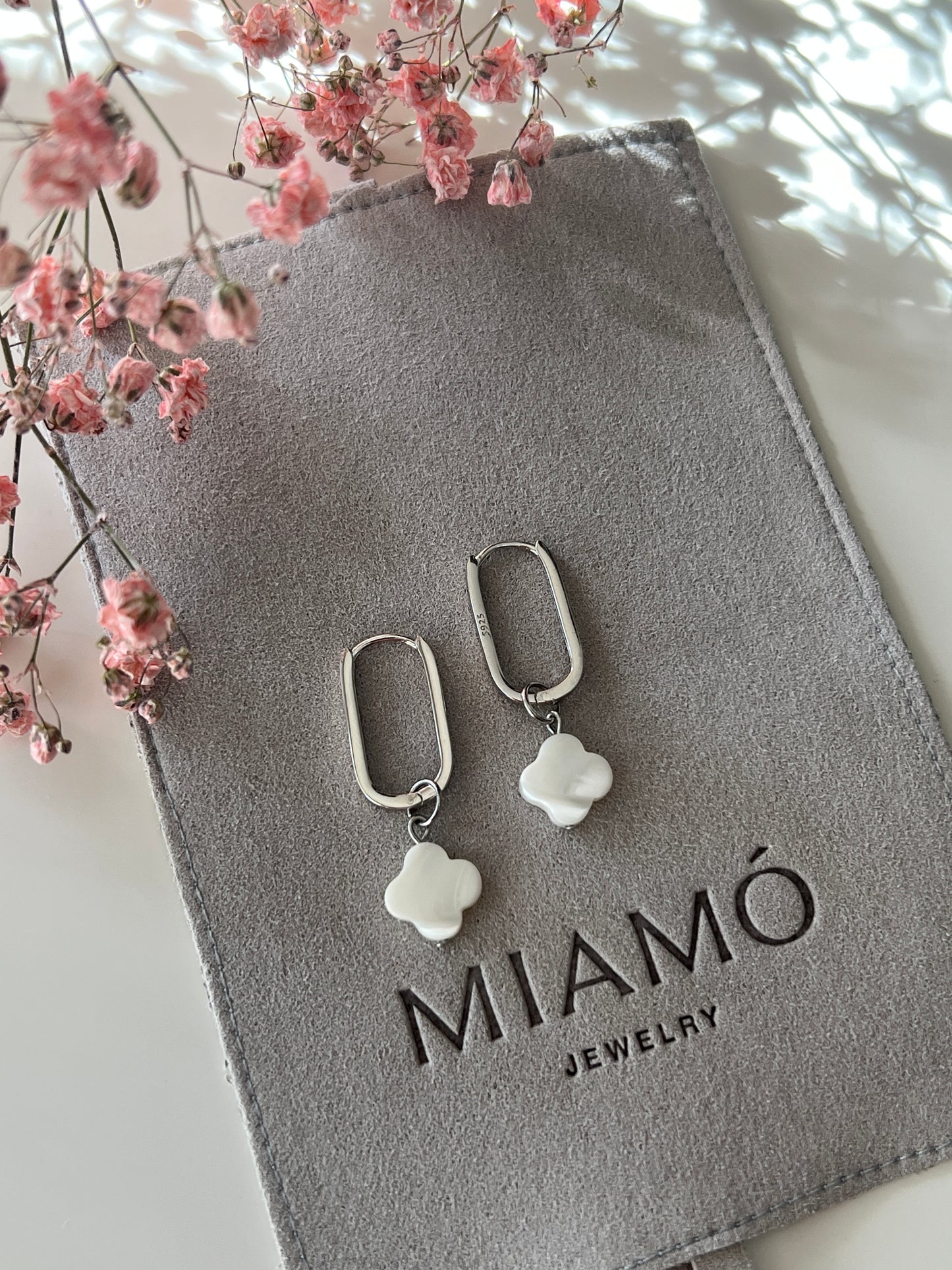 Anhänger Kleeblatt, Perlmutt, M - miamojewelry