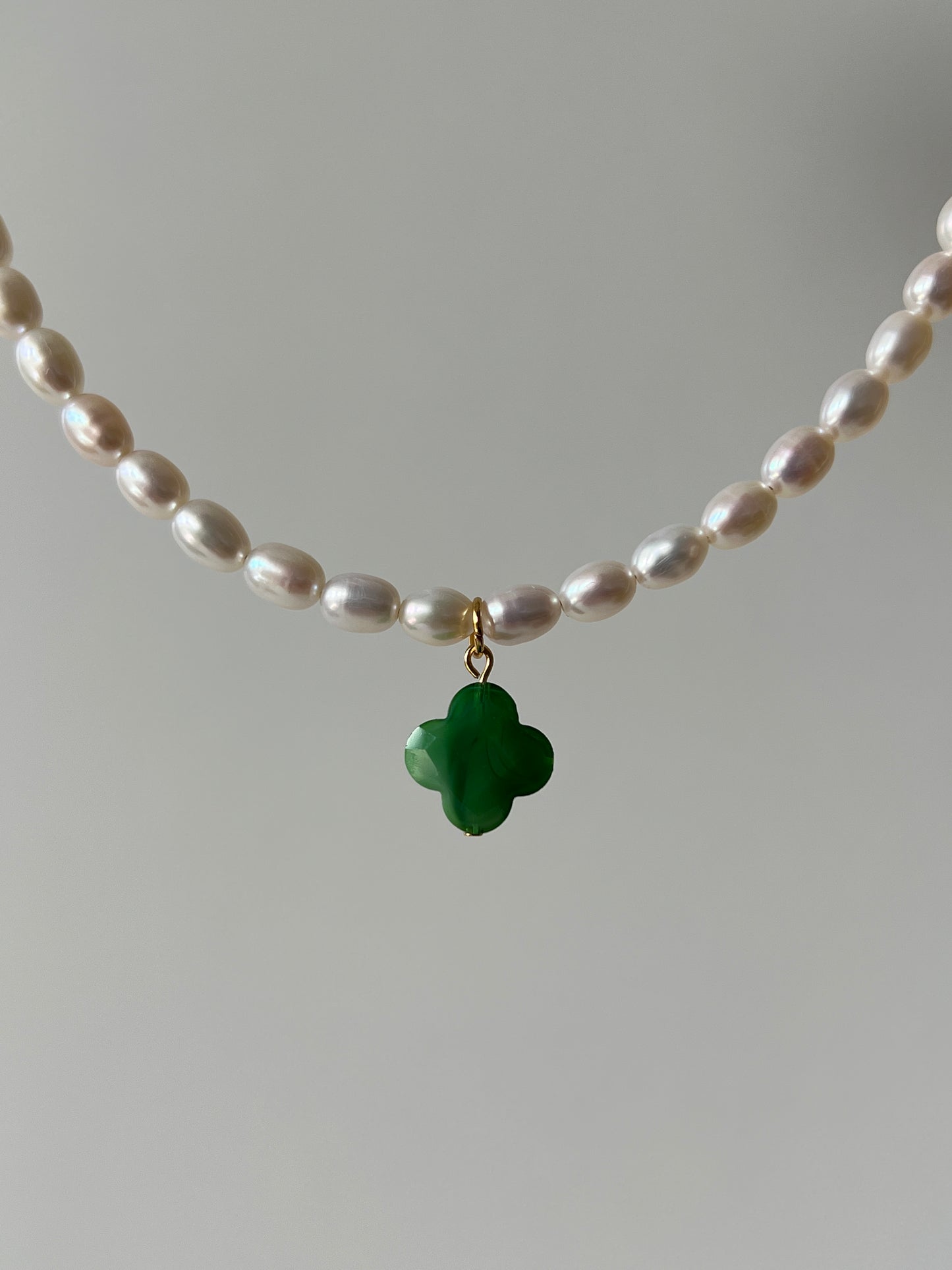 Anhänger Kleeblatt, Glas - miamojewelry