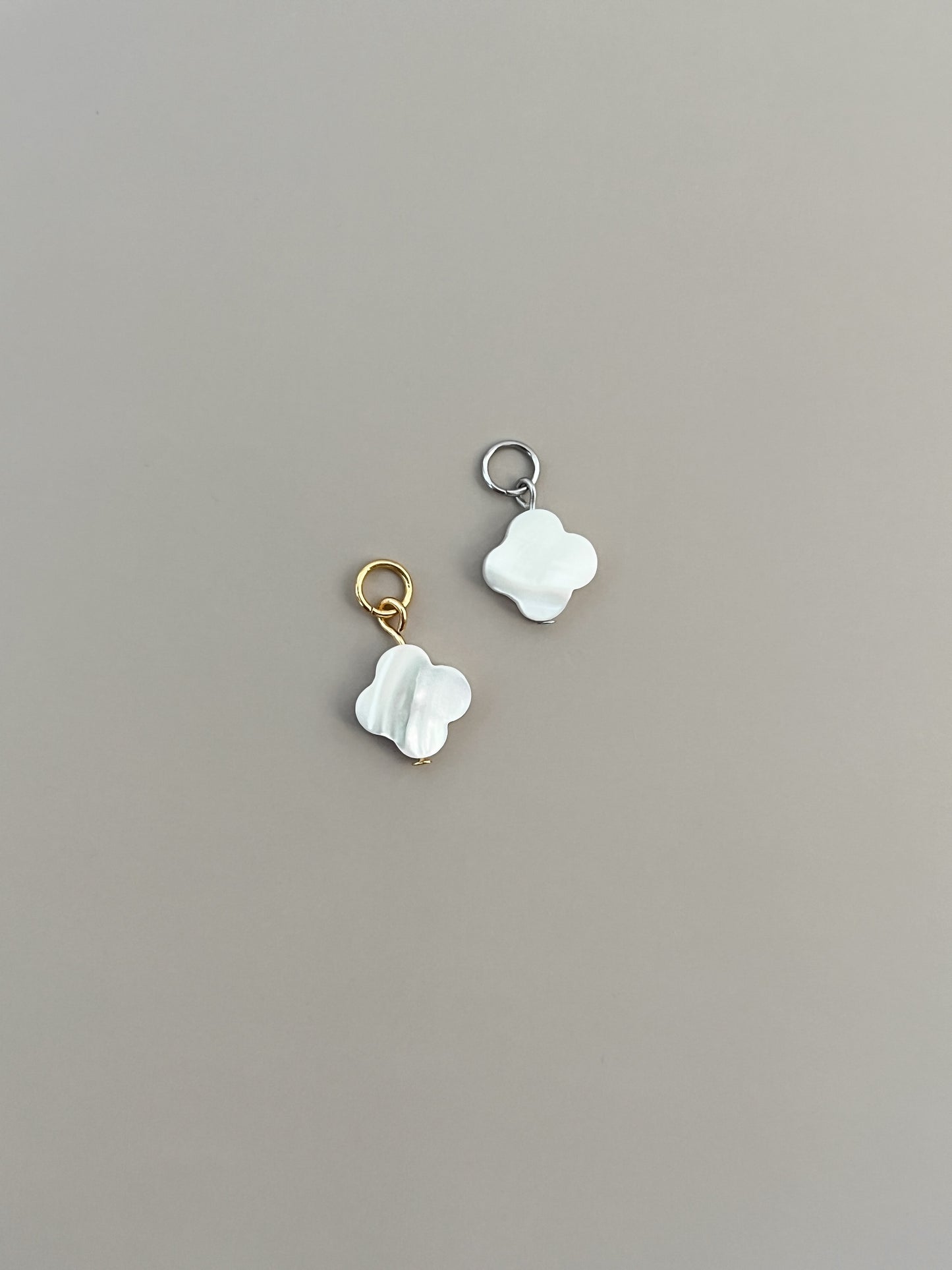 Anhänger Kleeblatt, Perlmutt, L - miamojewelry